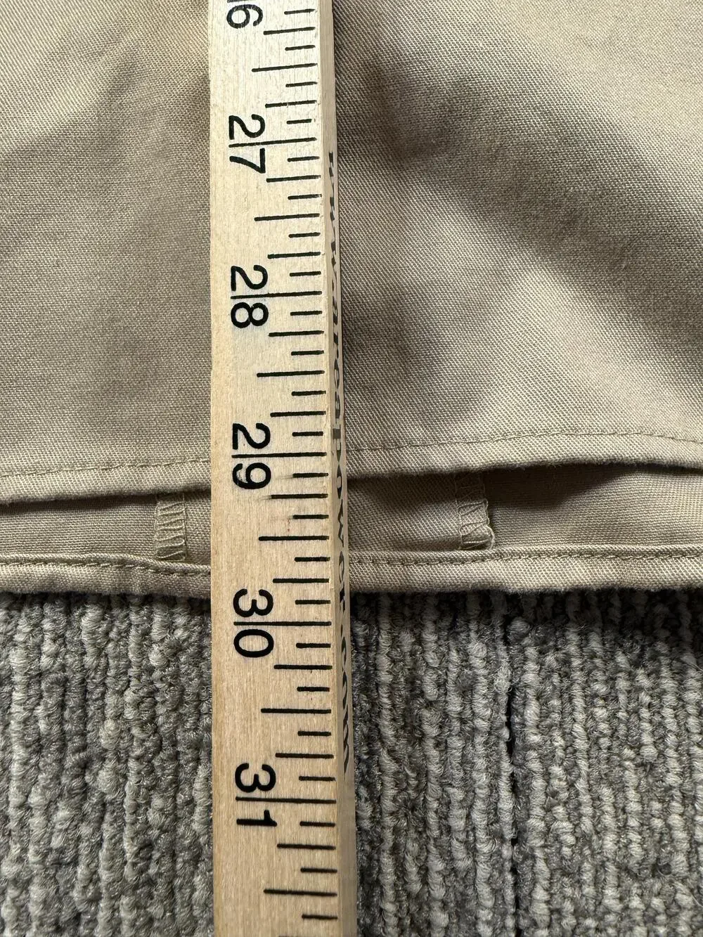 Dickies Shirt Mens Medium Beige Solid Long Sleeve Workwear Button Up Twill Flex